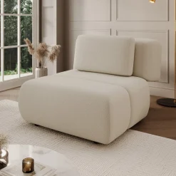 Dolo - Fauteuil - Stof beige - 98x129x82 cm
