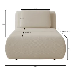 Dolo - Fauteuil - Stof beige - 98x129x82 cm