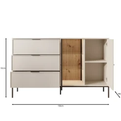 Dominica - Dressoir - Beige - 150x40x92 cm