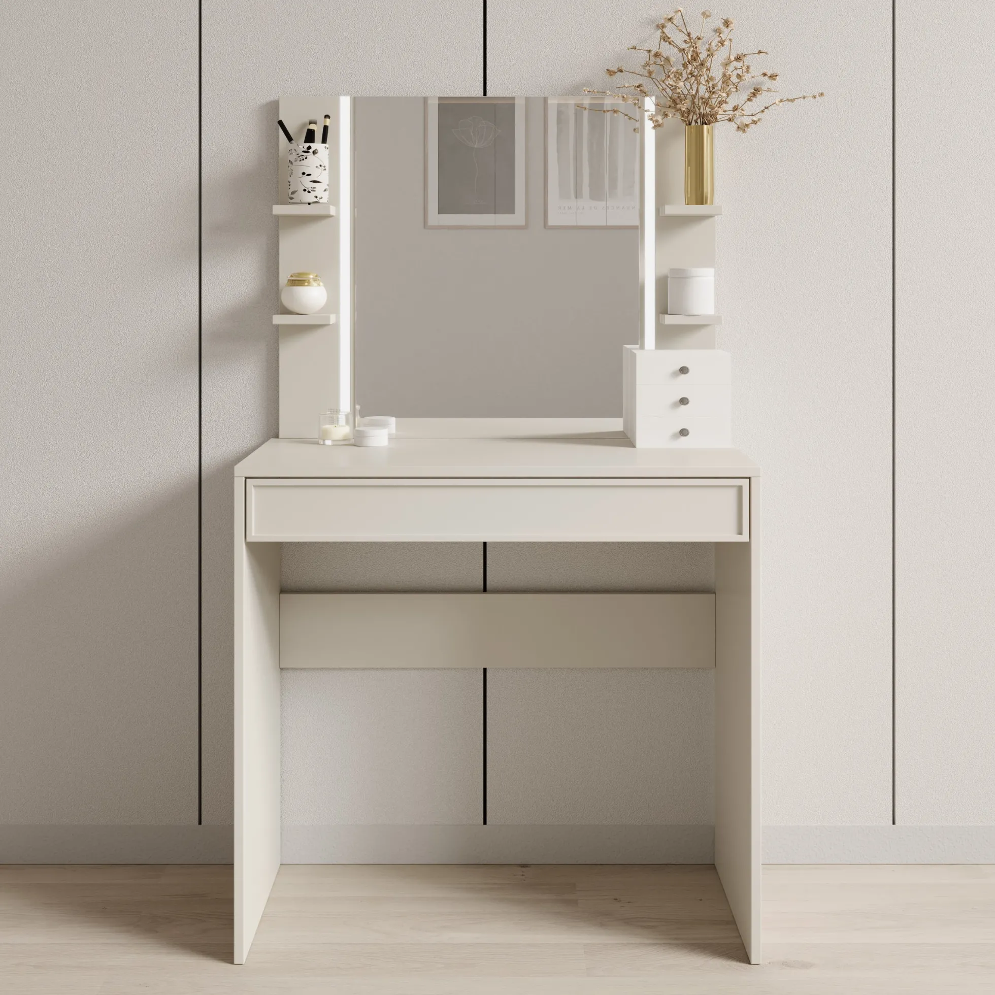 Dominica - Kaptafel - Beige - 80x40x136 cm