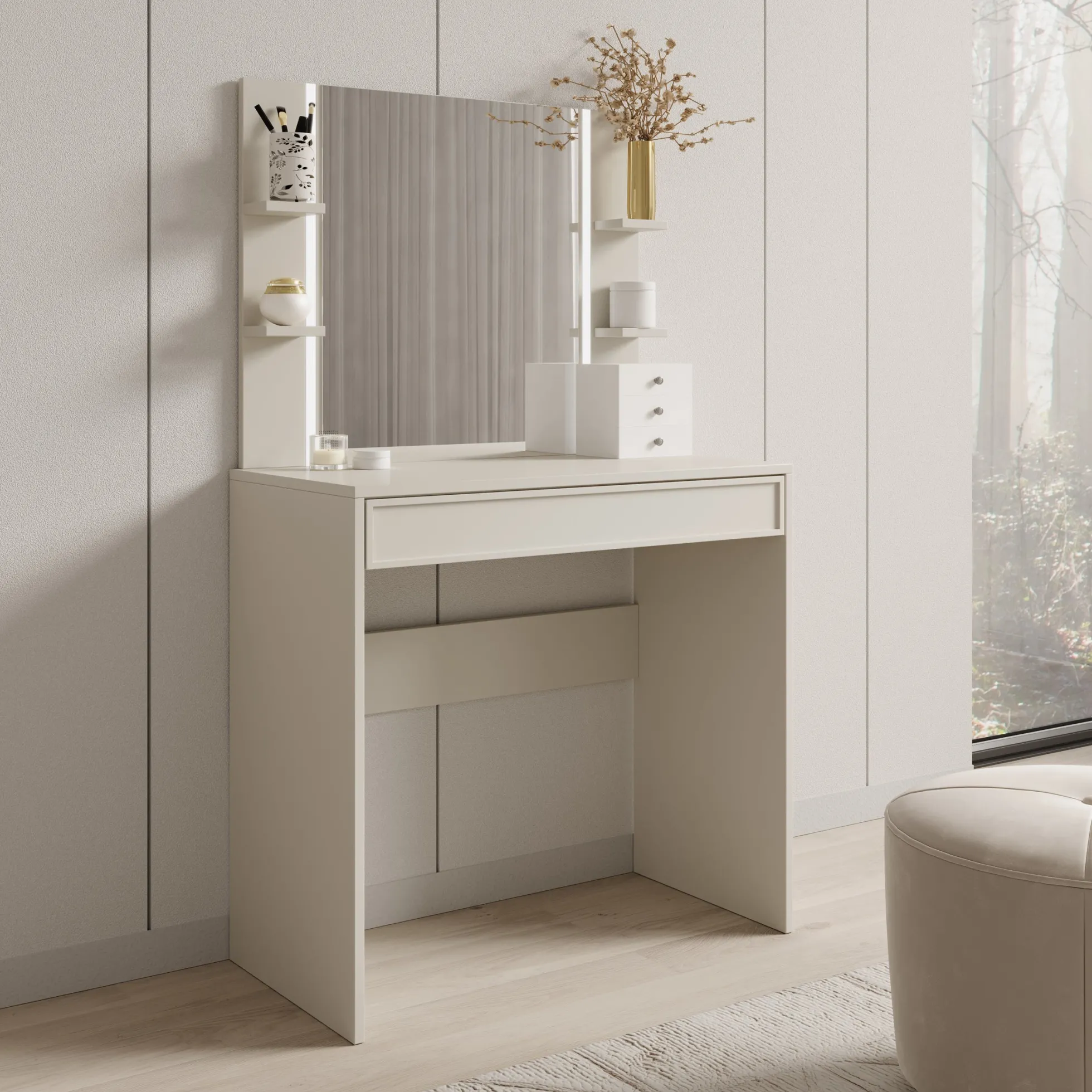 Dominica - Kaptafel - Beige - 80x40x136 cm