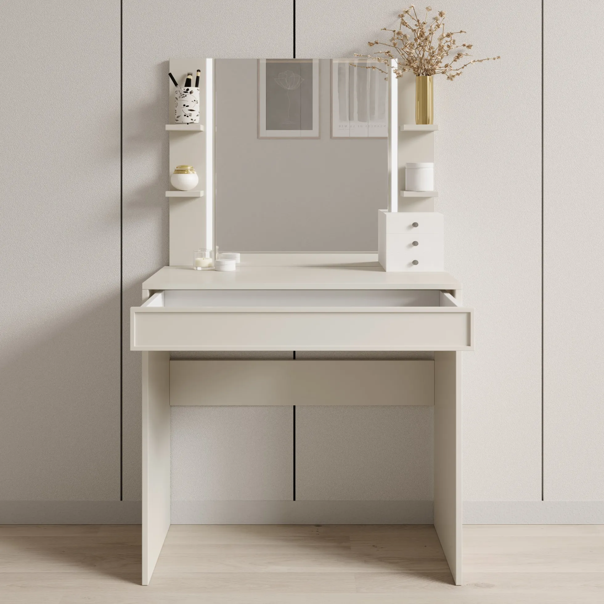 Dominica - Kaptafel - Beige - 80x40x136 cm