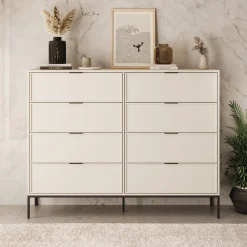 Dominica - Ladekast met 8 lades - Beige - 150x40x115 cm