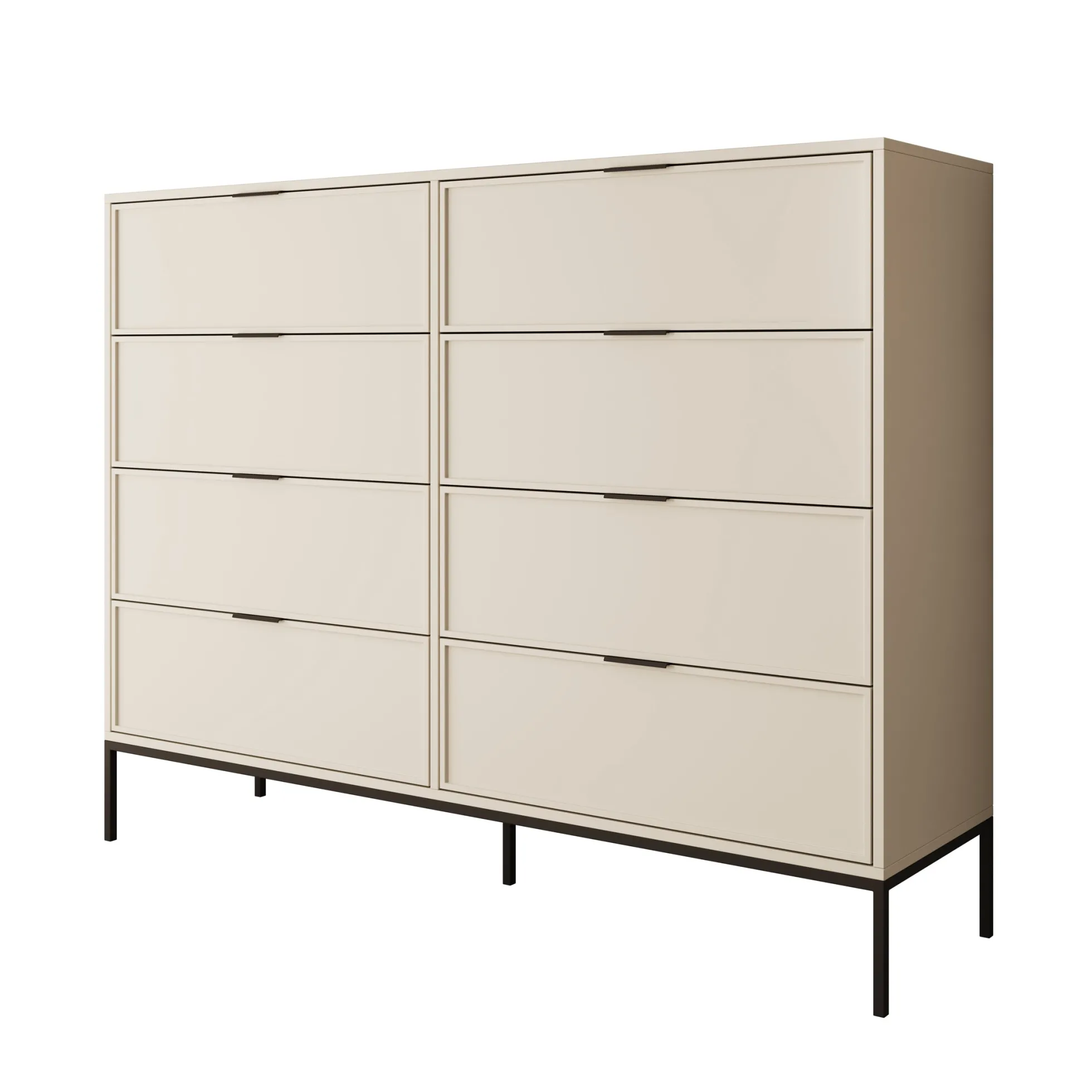 Dominica - Ladekast met 8 lades - Beige - 150x40x115 cm