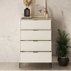 Dominica - Ladekast met 4 lades - Beige - 76x40x115 cm