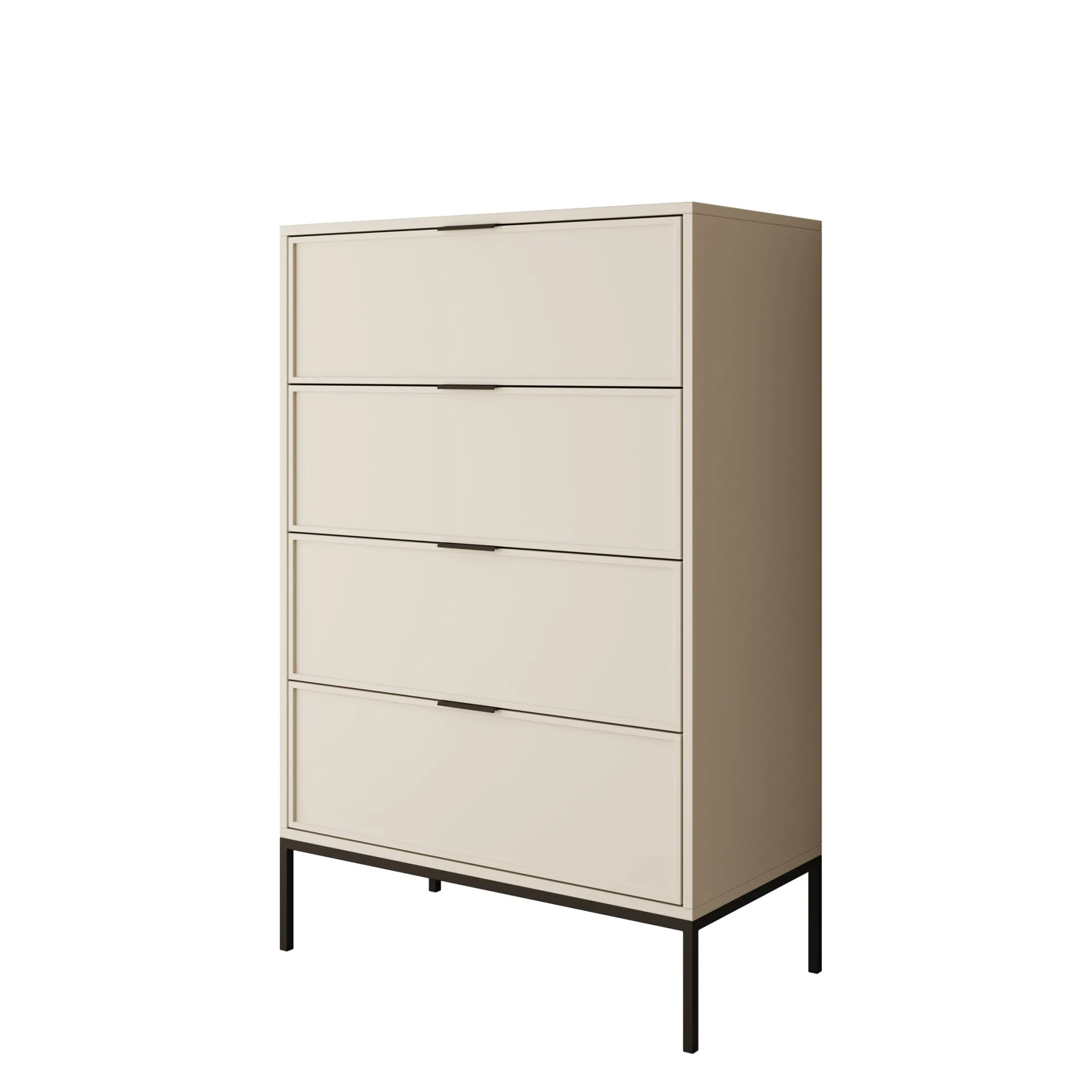 Dominica - Ladekast met 4 lades - Beige - 76x40x115 cm