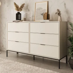 Dominica - Ladekast met 6 lades - Beige - 150x40x92 cm