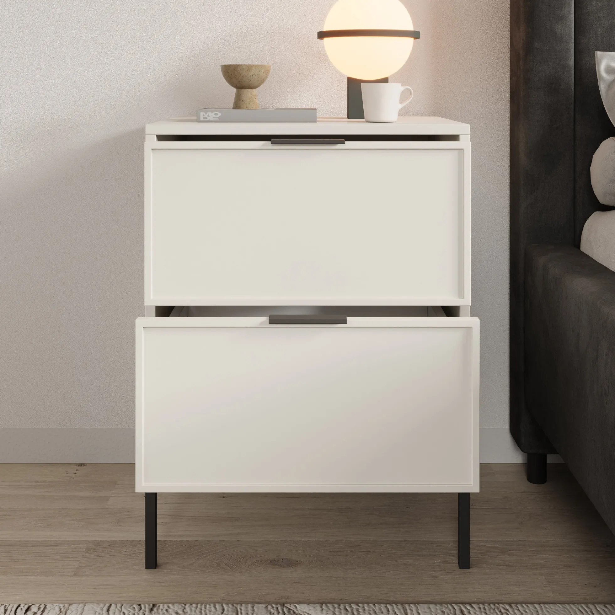 Dominica - Nachtkastje - Beige - 50x40x69 cm