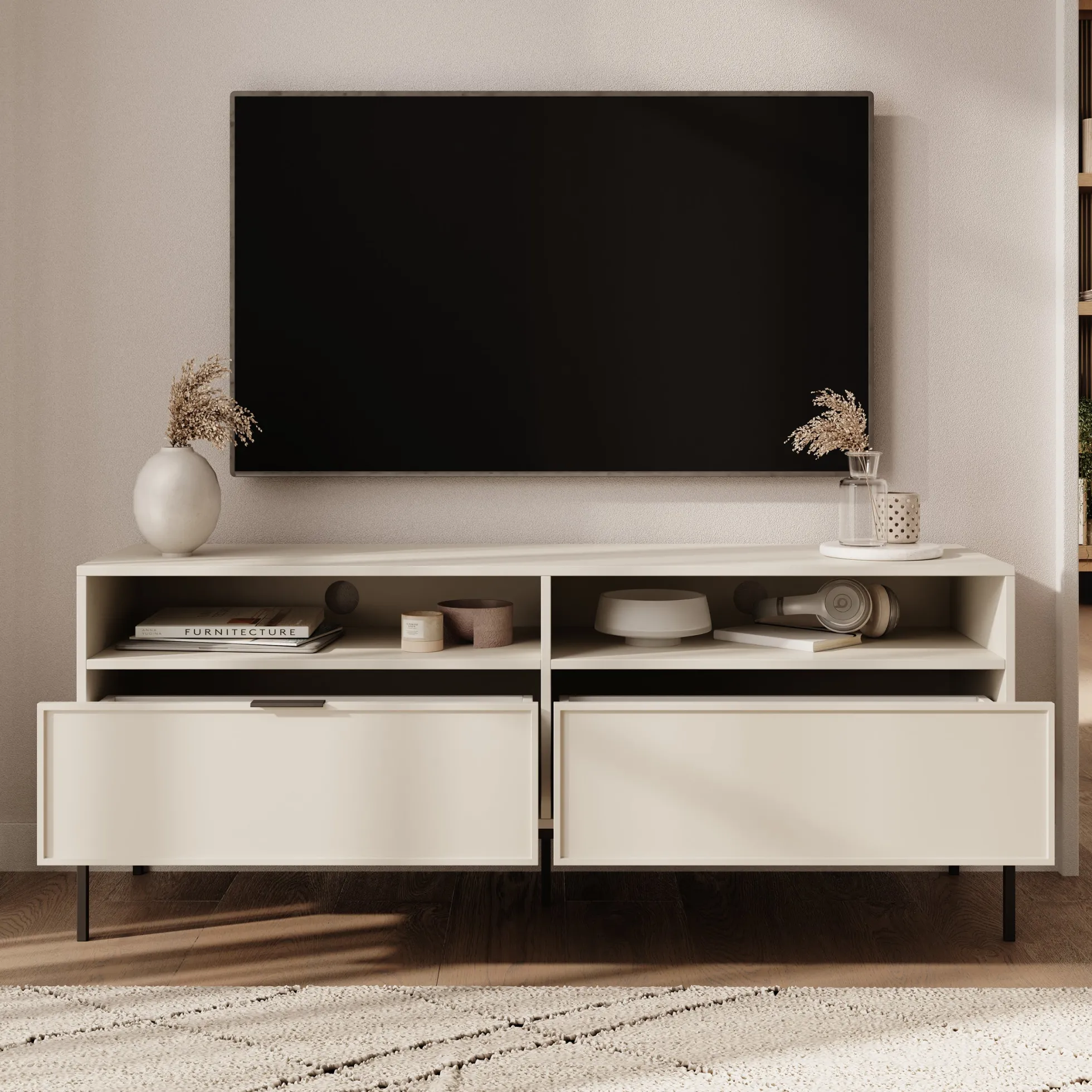 Dominica - TV-Meubel - Beige - 150x40x60 cm