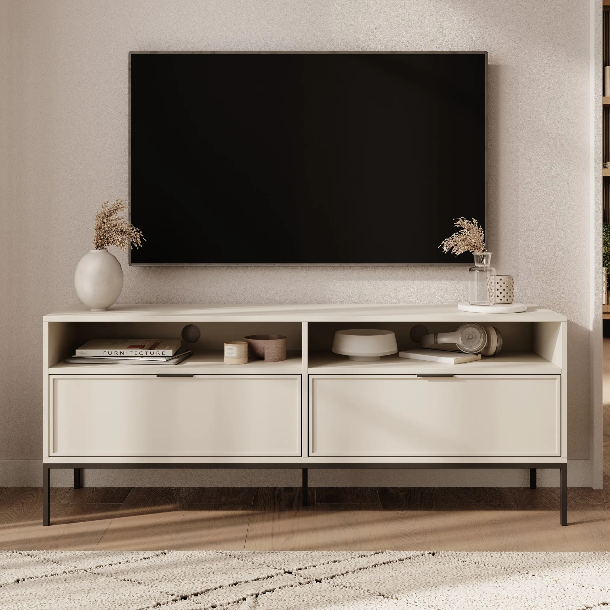 Dominica - TV-Meubel - Beige - 150x40x60 cm