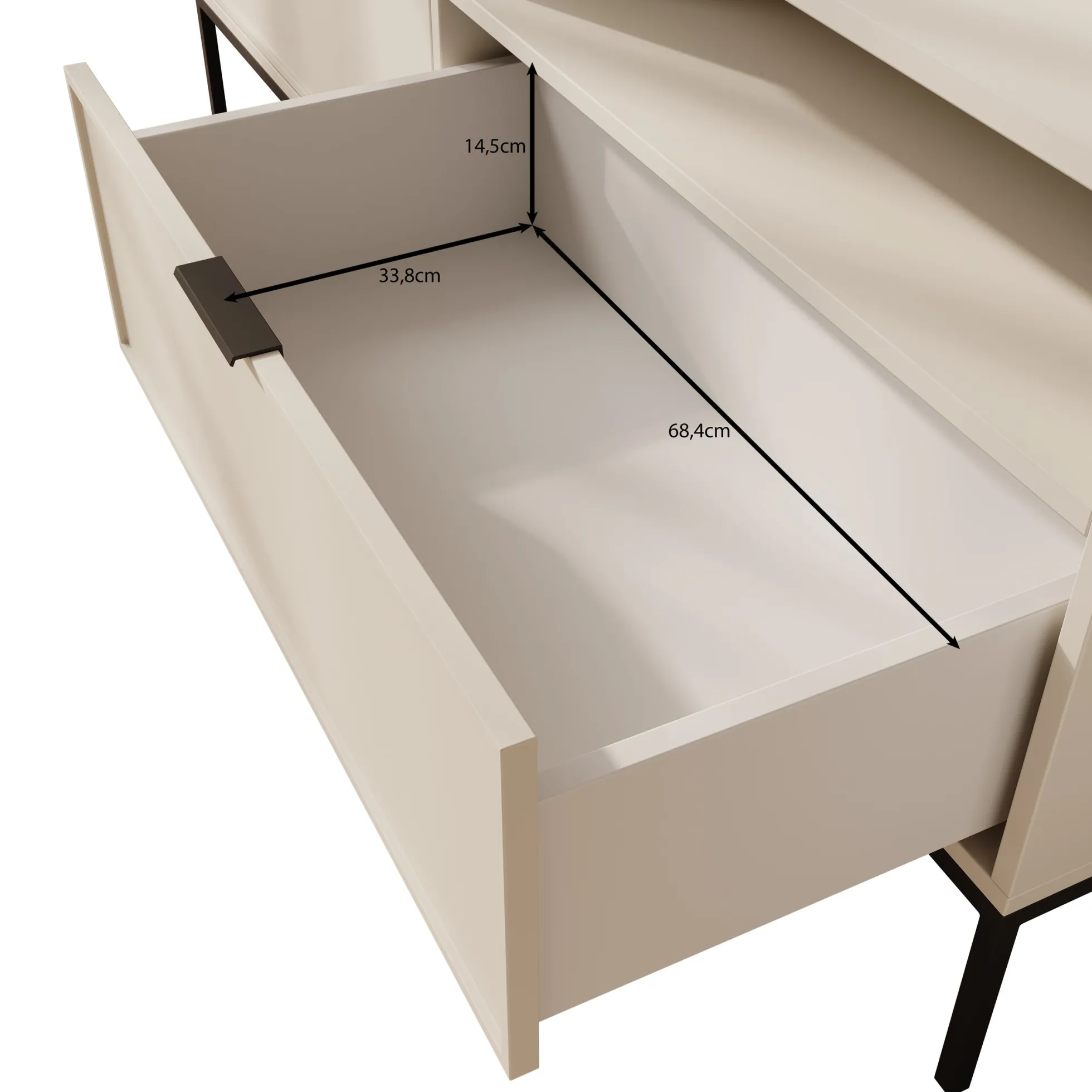 Dominica - TV-Meubel - Beige - 150x40x60 cm