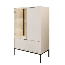 Dominica - Vitrinekast - Beige - 76x40x115 cm