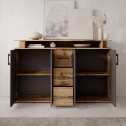 Duna 2 - Dressoir - Eikenpatroon/Antraciet - 139x34x90 cm