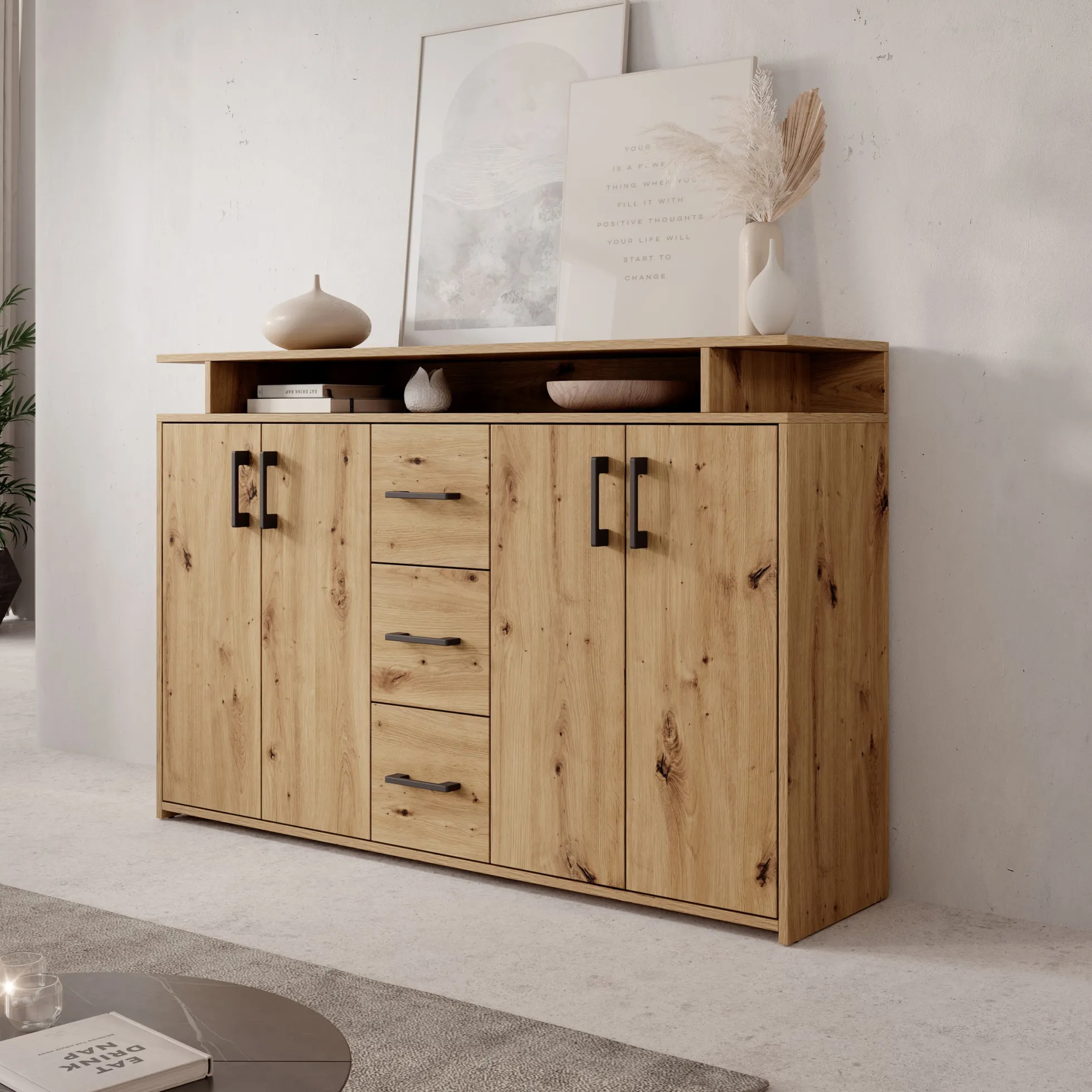 Duna - Dressoir - Eikenpatroon - 139x34x90 cm
