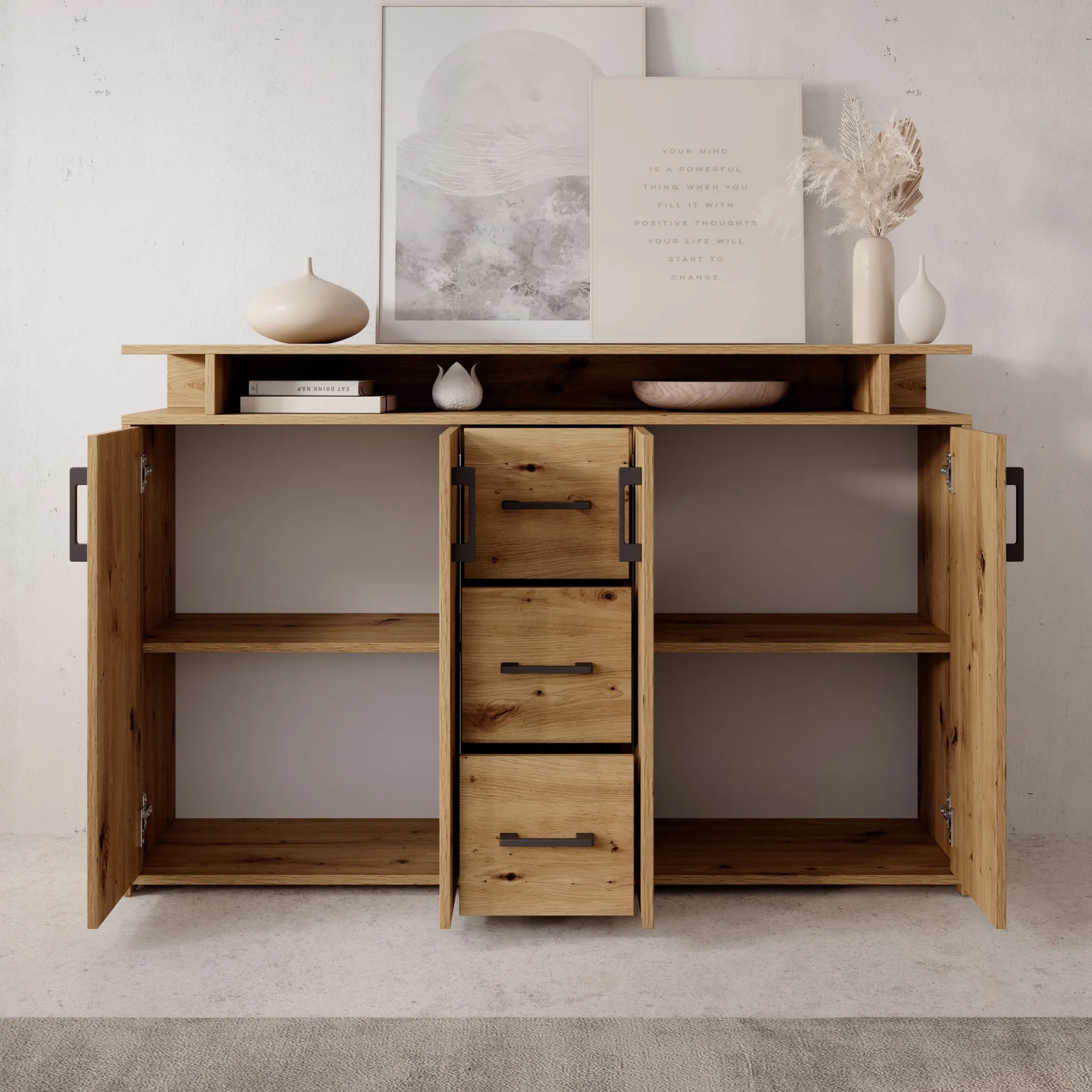 Duna - Dressoir - Eikenpatroon - 139x34x90 cm