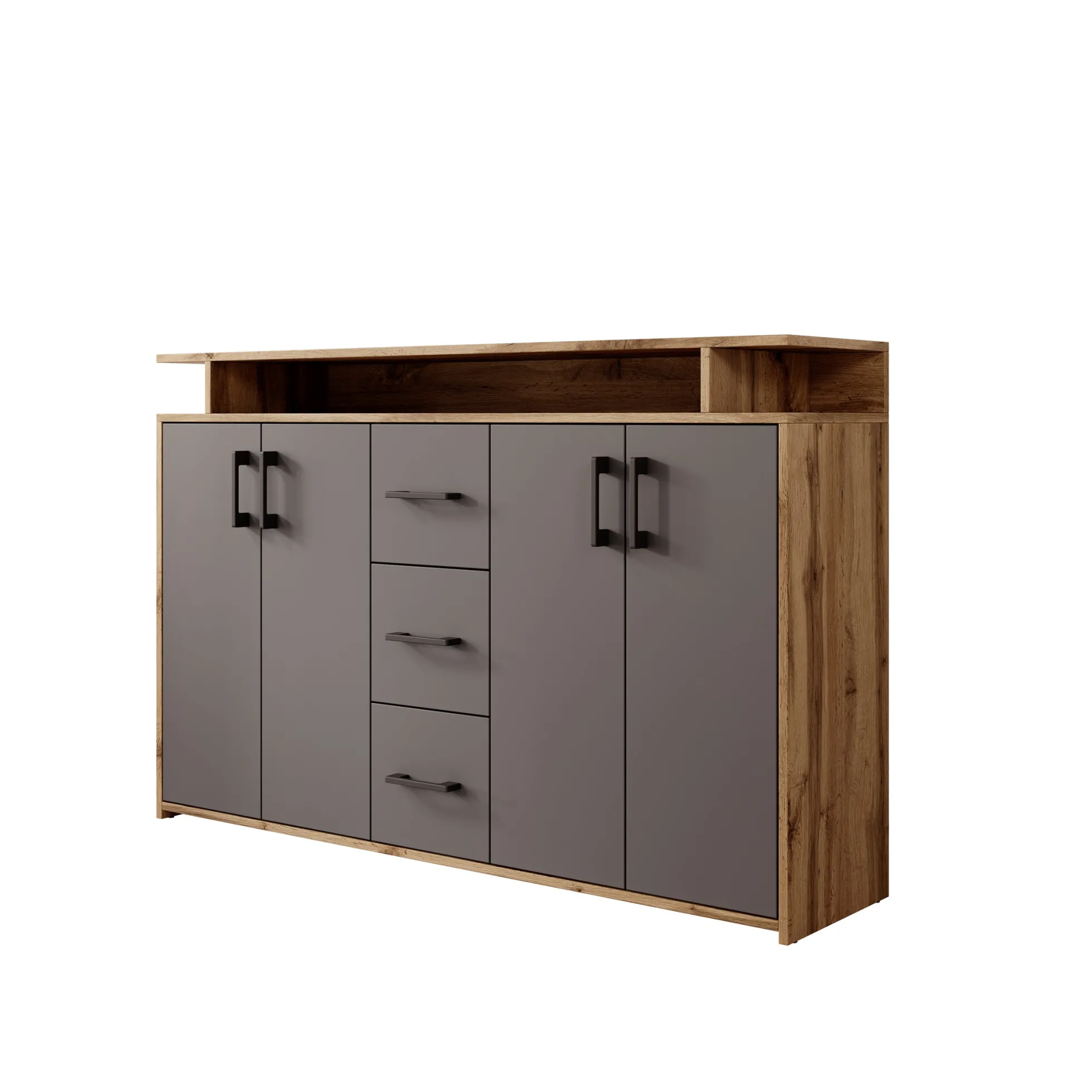 Duna - Dressoir - Eikenpatroon/Antraciet - 139x34x90 cm