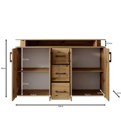 Duna - Dressoir - Grijs - 139x34x90 cm