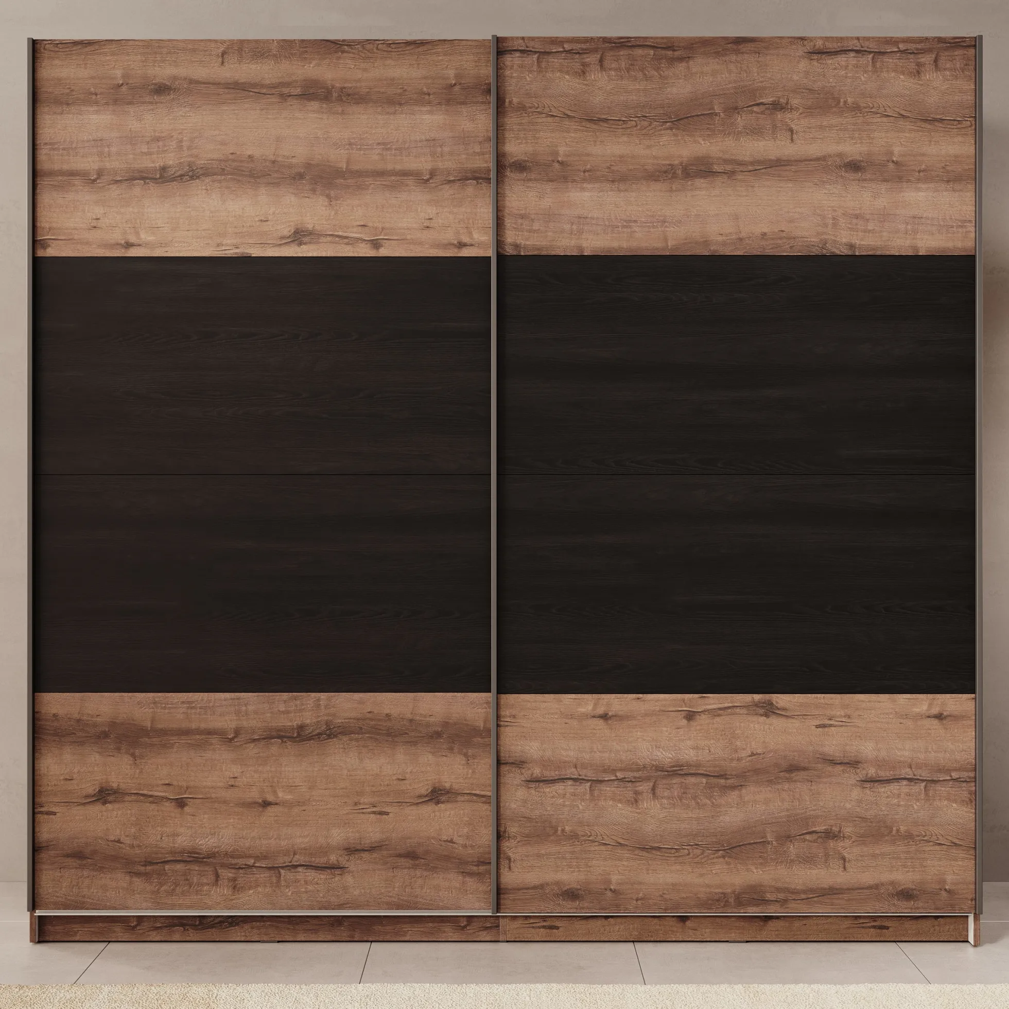 Duvano - Kledingkast 2 schuifdeuren - Eikenpatroon - 220x61x210 cm