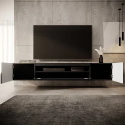 Dylan - TV-Meubel - Mat zwart - 200x37x36 cm