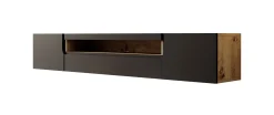 Dylan - TV-Meubel - Mat zwart/eiken - 200 cm