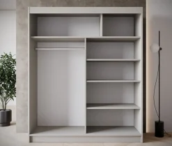 Eagle - Kledingkast met schuifdeuren - Beige - 180x58x215 cm