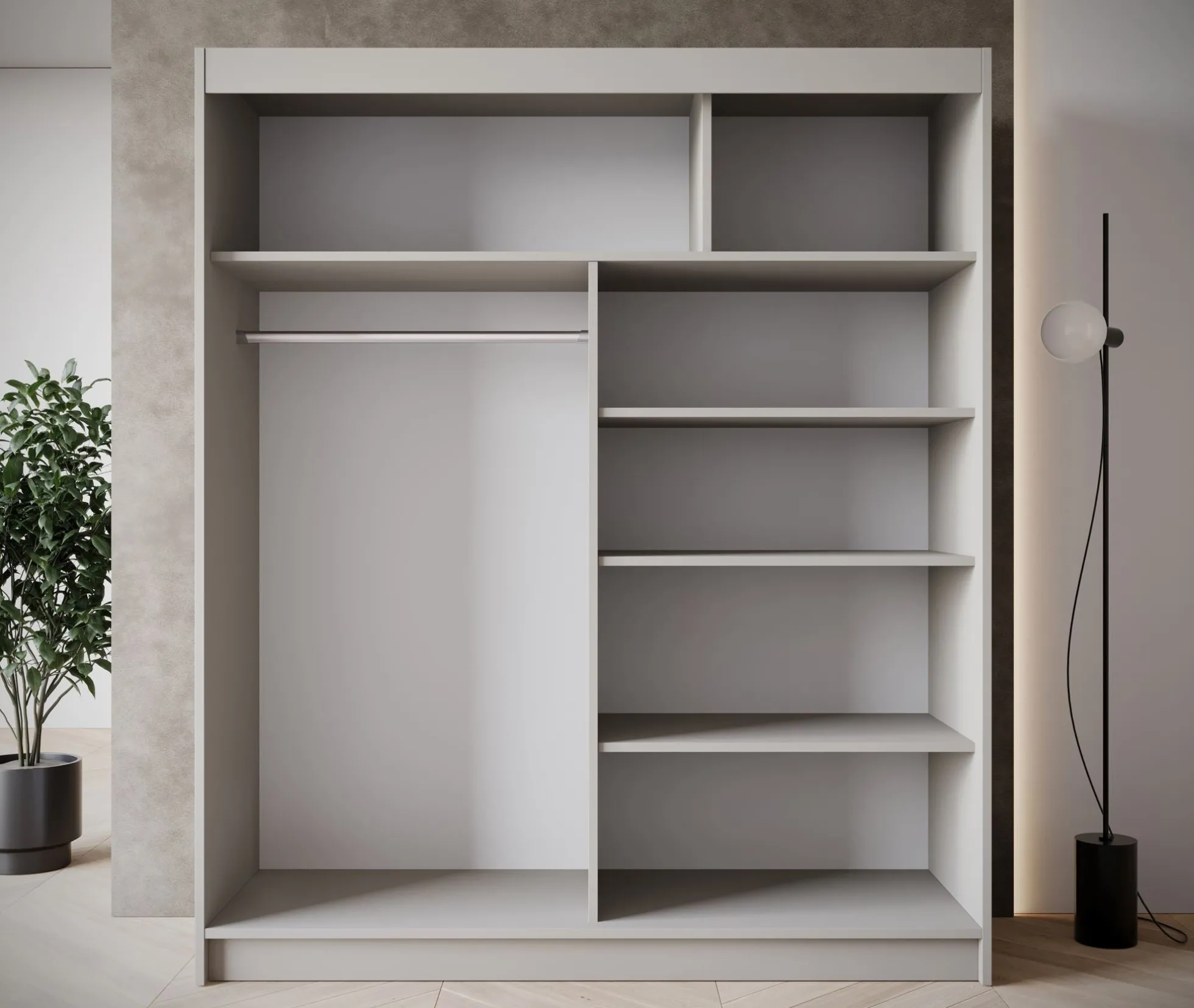 Eagle - Kledingkast met schuifdeuren - Beige - 180x58x215 cm