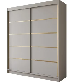 Eagle - Kledingkast met schuifdeuren - Beige - 180x58x215 cm