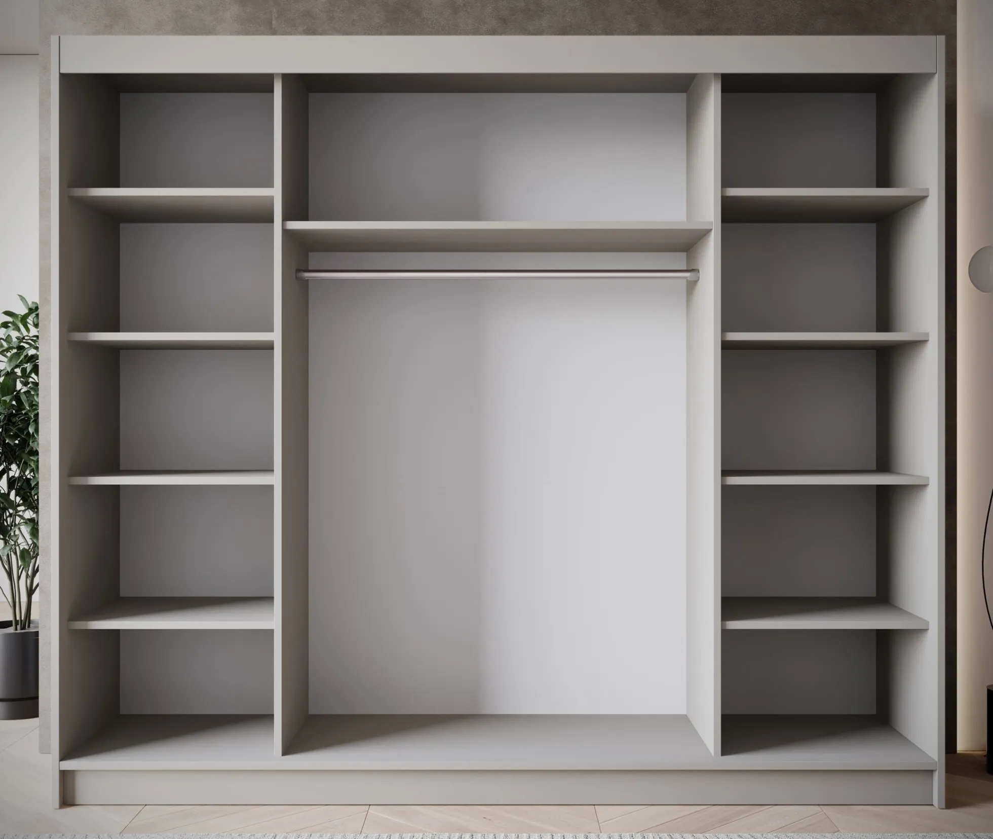 Eagle - Kledingkast met schuifdeuren - Beige - 250x58x215 cm