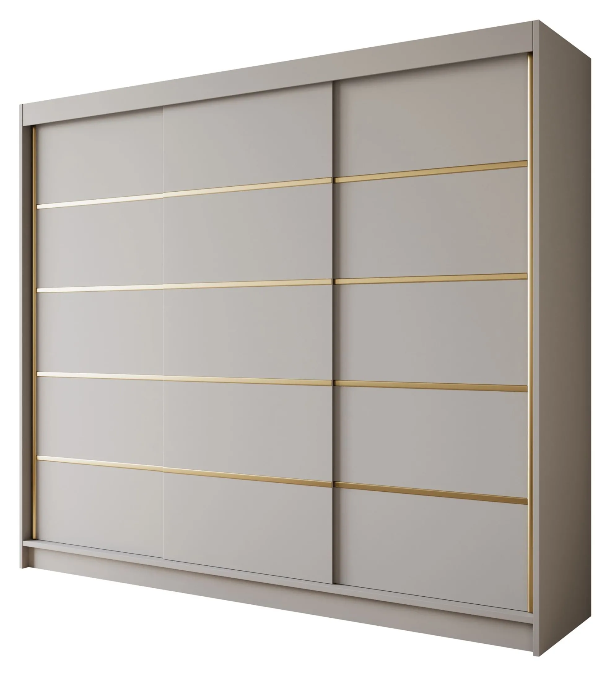Eagle - Kledingkast met schuifdeuren - Beige - 250x58x215 cm