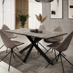 Eetkamertafel Wabe - Betonlook - 160x90x74 cm