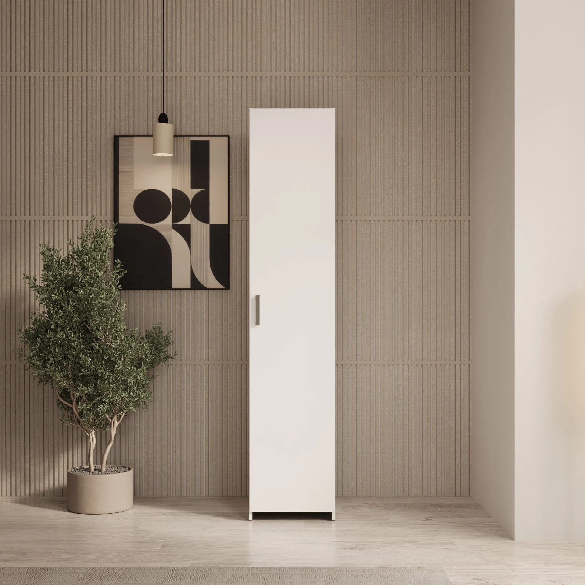 Elario - Kledingkast 1 deurs - Wit - 40x54x191 cm