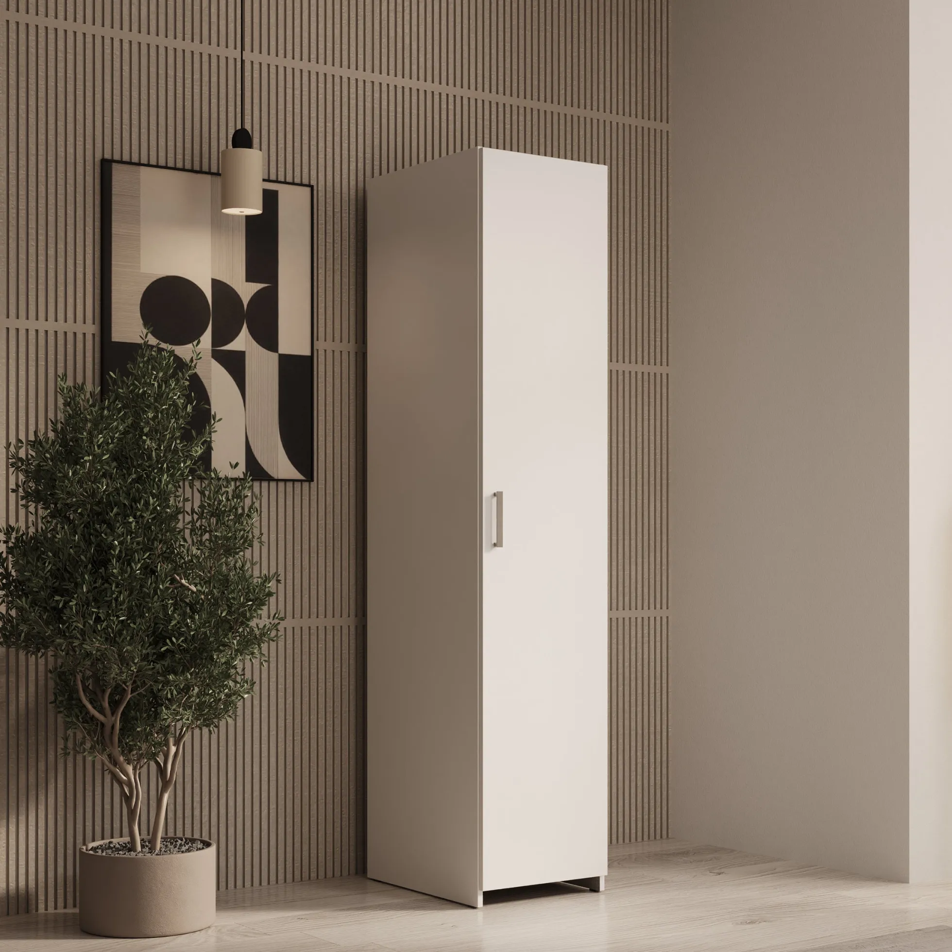 Elario - Kledingkast 1 deurs - Wit - 40x54x191 cm