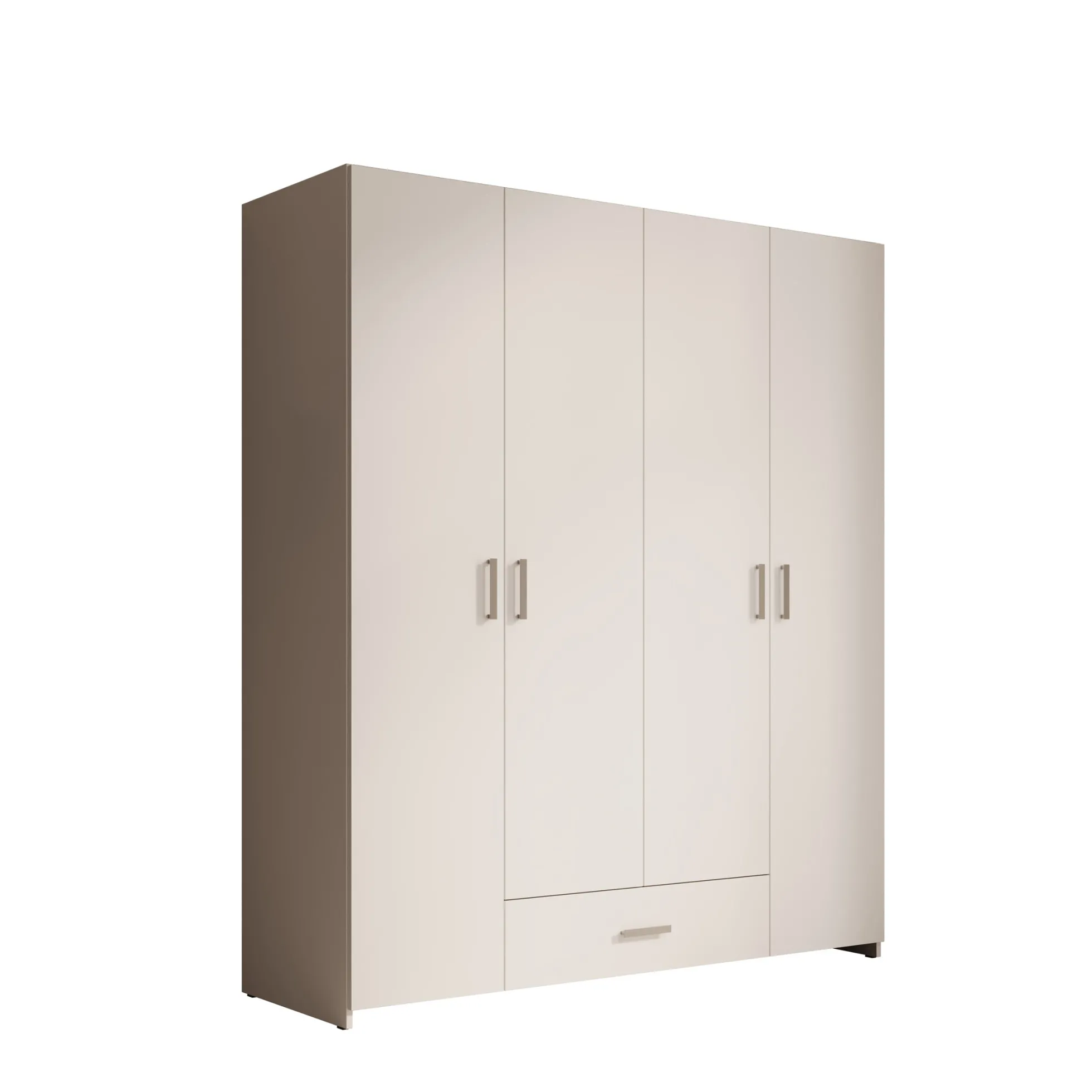Elario - Kledingkast 4 deurs - Wit - 159x54x191 cm