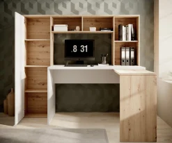 Elze - Bureau - Eiken/wit - 173x117 cm