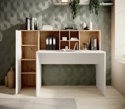 Elze - Bureau - Eiken/wit - 158x66 cm