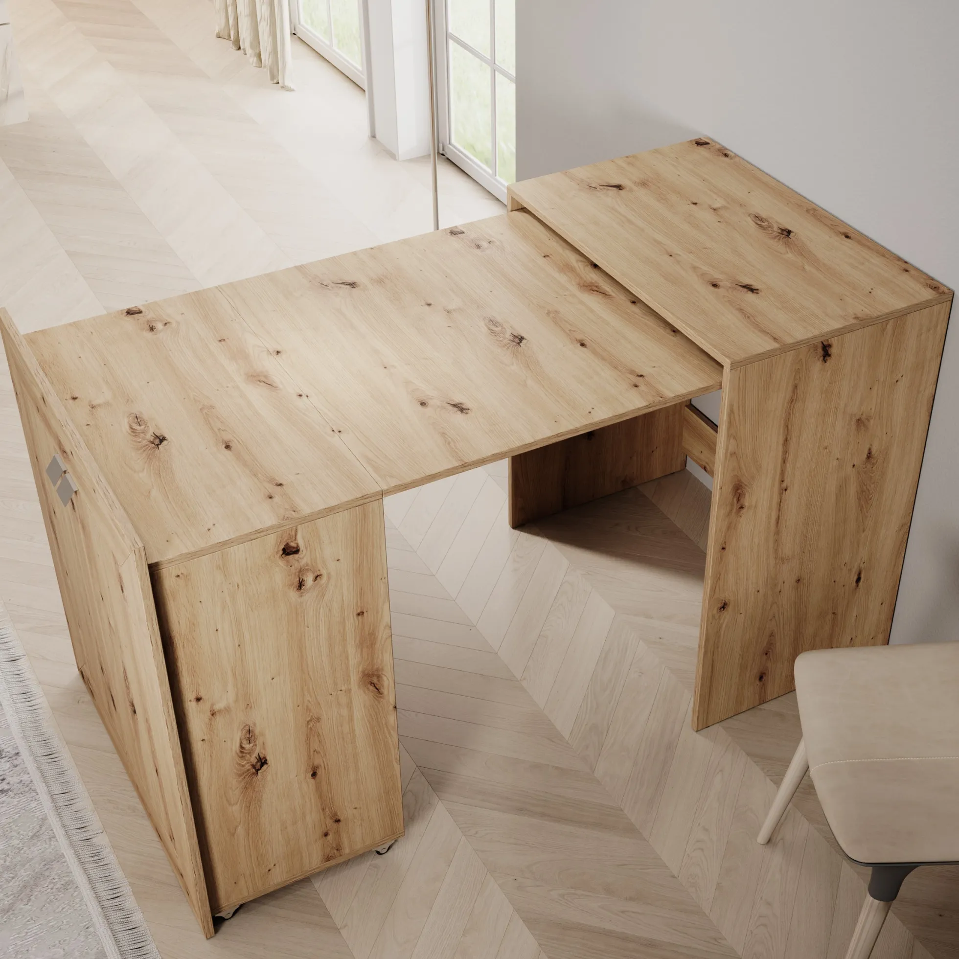 Emino - Bureau - Eikenpatroon - 72x47x79 cm