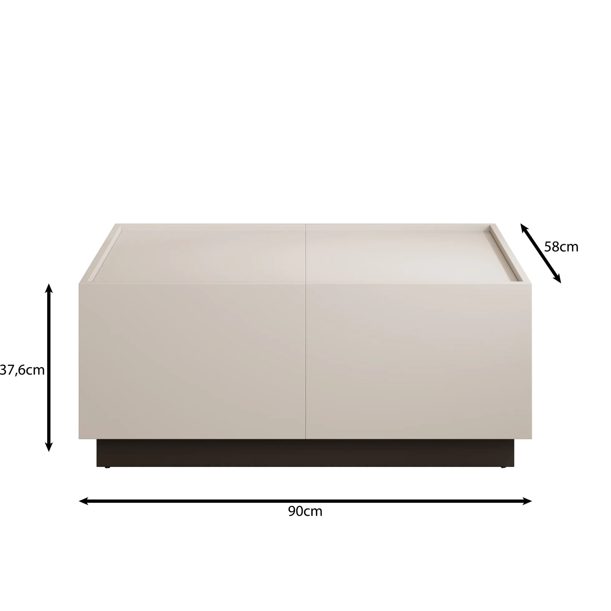 Emino - Salontafel - Beige - 90x58x38 cm