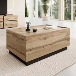 Emino - Salontafel - Eikenpatroon - 90x58x38 cm