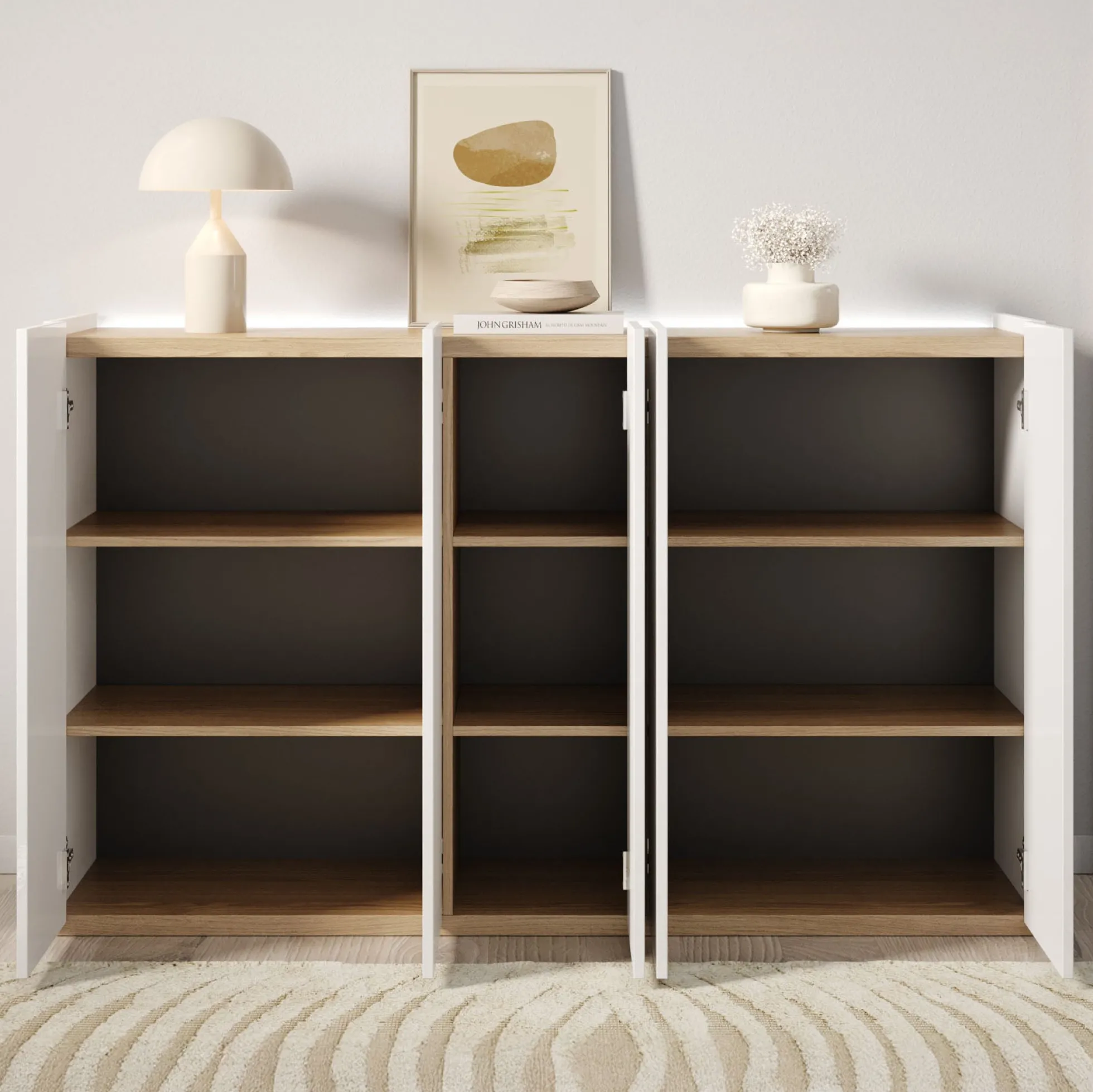 Encore - Schoenenkast met 9 vakken - Wit - 156x40x95xm