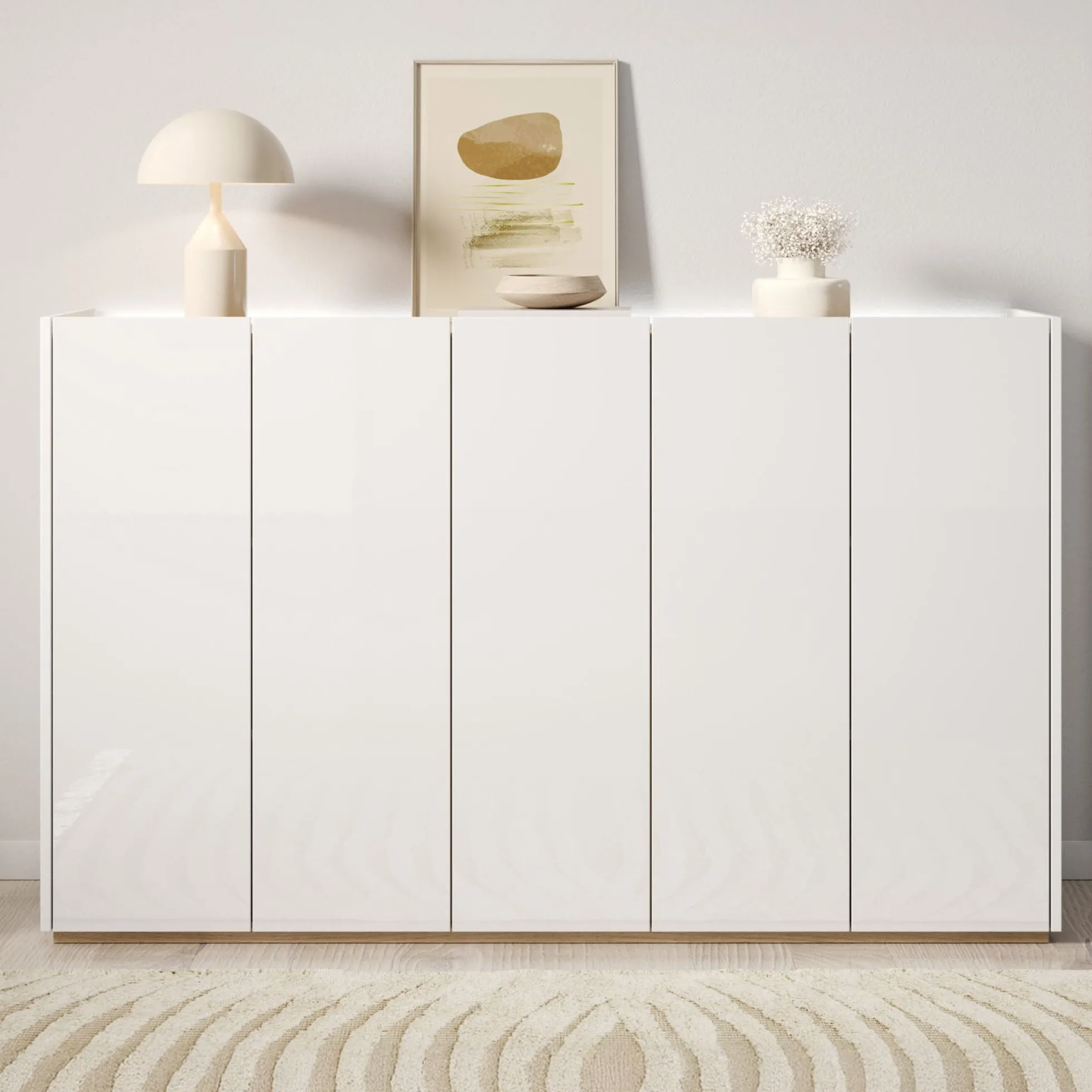 Encore - Schoenenkast met 9 vakken - Wit - 156x40x95xm