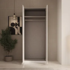 Enzio - Kledingkast 2 deurs - Wit - 90x54x211 cm