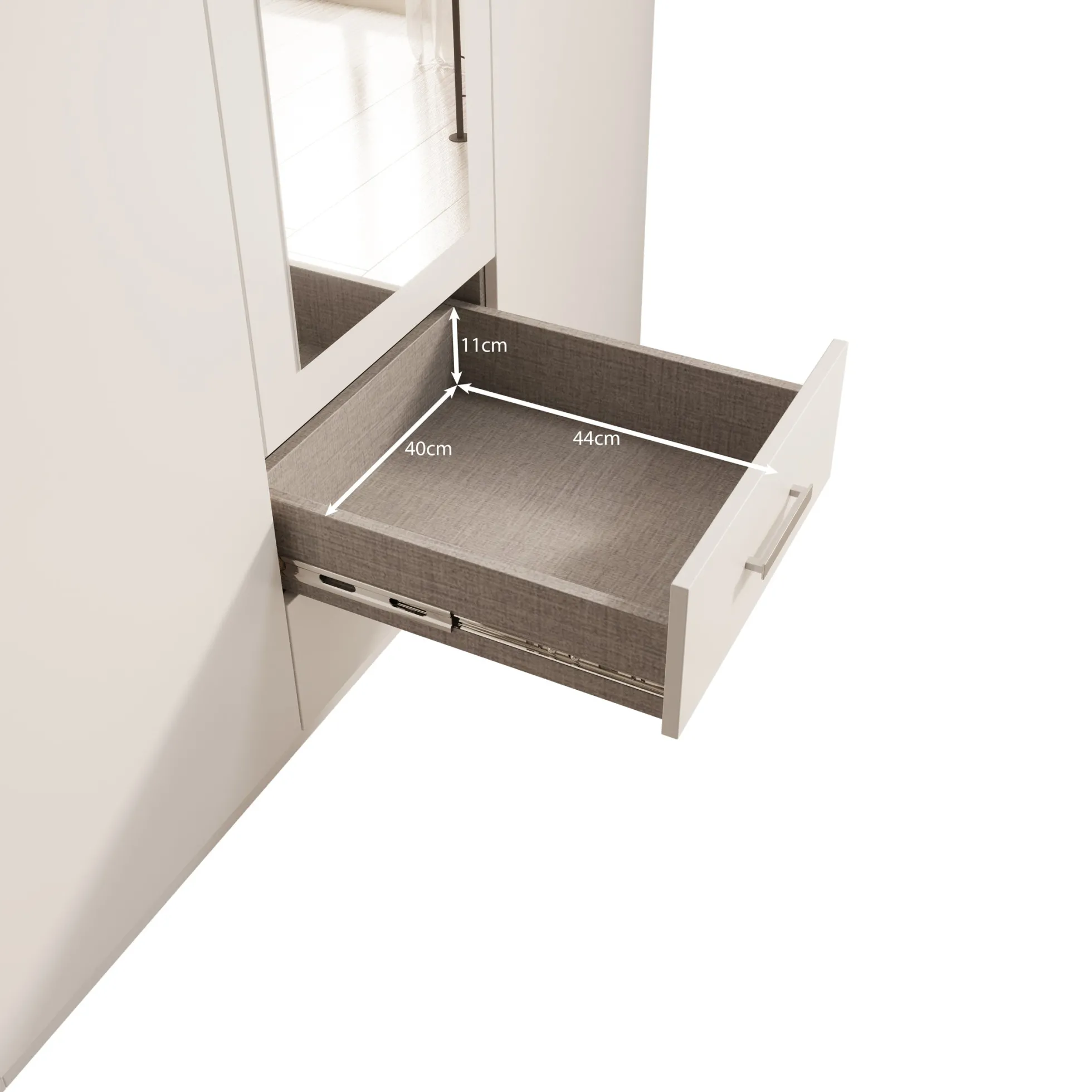 Enzio - Kledingkast 3 deurs - Wit - 133x54x211 cm
