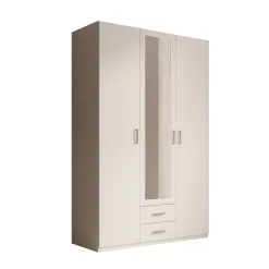 Enzio - Kledingkast 3 deurs - Wit - 133x54x211 cm