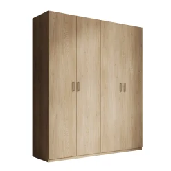 Enzio - Kledingkast 4 deurs - Eikenpatroon - 178x54x211 cm