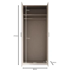 Enzio - Kledingkast 2 deurs - Eikenpatroon - 90x54x211 cm