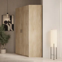 Enzio - Kledingkast hoek - Eikenpatroon - 117x117x211 cm