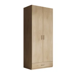 Enzio - Kledingkast met 2 deuren - Eikenpatroon - 90x54x211 cm