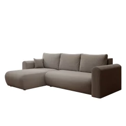 Esencia - Hoekbank 3-zits met chaise longue - Stof beige - 252x158x80