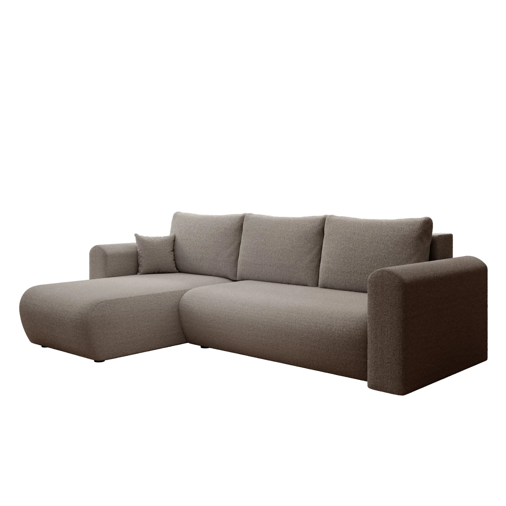 Esencia - Hoekbank 3-zits met chaise longue - Stof beige - 252x158x80