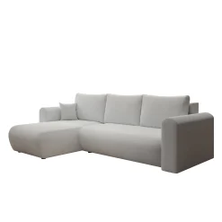 Esencia - Hoekbank 3-zits met chaise longue - Stof grijs - 252x158x80